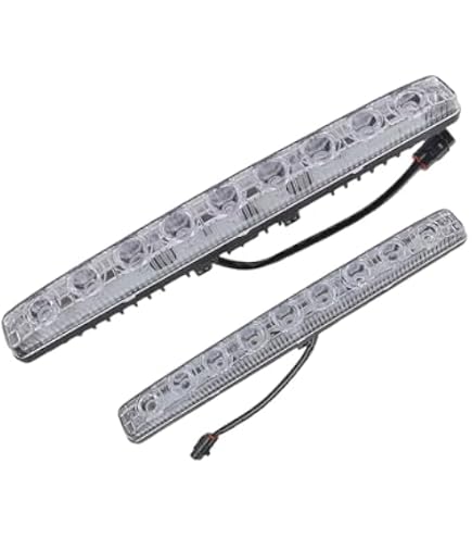 MASO Lot De 2 Feux De Circulation Diurnes LED 6 LEDs Blanc - Ultra Lumineux 12V Pour Voiture