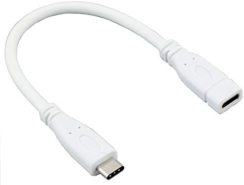 USB C Cable, USB 3.1 Type C Male To Type C Female Extension Cable Adapter Cord For Macbook Tablet OnePlus 2 Nexus 5X Nexus 6P Lumia 950 LG G5 HTC 10 ( Size : 0.2M White )