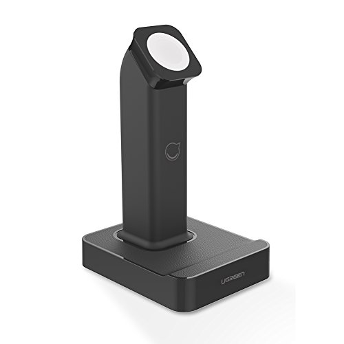 UGREEN Watch Ladestation Ladegeräte Ständer mit integriertem Magnet Charger Dock Kabel Kompatibel mit für Apple Watch Series 1 und Apple Watch Series 2 Schwarz