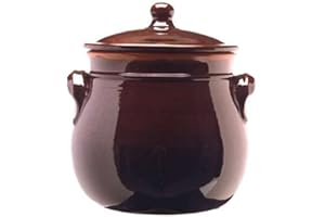 Colì Maioliche E Terrecotte Dal 1650 Brunella Pentola Bombata con Coperchio, Ceramica, Marrone, 20 cm