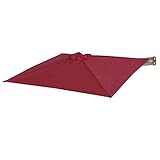 LNDDP Parasols 2,1 m Hauteur, fixés au Mur, en Porte-à-Faux, avec Cadre en Aluminium et auvent en Polyester, Parasol inclinable pour Balcon Jardin extérieur (Couleur: Rouge vin)