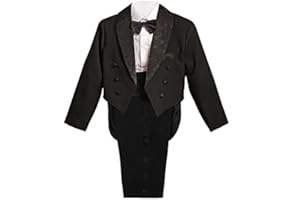 Lito Angels - Trajes y Blazers de Boda de Esmoquin para bebés y niños pequeños, Conjunto Formal de Page Boy, Conjunto de 5 Piezas con fajín o Chaleco