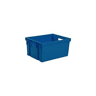 Eda Boite à outils - Caisse de rangement Bac Manutention 30 L Bleu