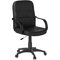 TONVISION PU Small Swivel Desk Chairs 2 Style Grey/Black