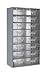 Produktbild Schubladenmagazin - HxB 551 x 306 mm, 16 Schubladen - weißaluminium - Klarsichtmagazin Kleinteilemagazin Lagersystem Magazin Schubladenmagazin