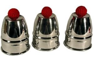 ProTriXX Cups and Balls Aluminium, Becherspiel für Zauberkasten, Zaubertricks und Zauberartikel, Bälle Verschwinden und erscheinen unter den Bechern, Zauberzubehör