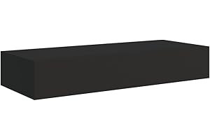 vidaXL Etagère à Tiroir Murale Armoire Flottante Etagère Suspendue Support Mural Salon Salle de Séjour Maison Noir 60x23,5x10 cm MDF