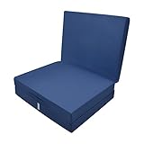 Beautissu® Klappmatratze Campix 80x195cm klappbares 10cm starkes Notbett Faltmatratze Gäste-Matratze faltbar Dunkel-Blau - 2