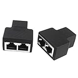 2x RJ45 Y Verteiler Adapter Splitter Netzwerk LAN Kabel Doppler 1bis2 Dual Port