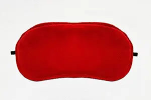 JUZZII Velvet Super Soft & Smooth Sleep Mask Eye Shades for Men Women Girls Boys Kids Color - Red