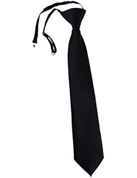 TigerTie Security Sicherheits Krawatte in Uni einfarbig - vorgebunden Gummizug