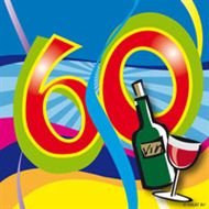 20x Servietten Geburtstag Zahl 60 Party