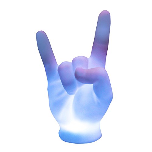 Akku LED Rock-Faust Metal Hand Punk Rock Hand mano cornuto – Pommesgabel Devils Horns ca 31 (B) x 24 (T) x 52 (H) cm - 6