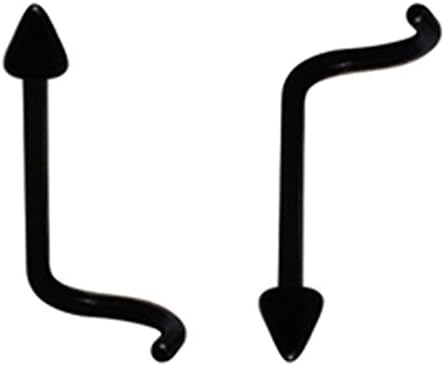 Spike twirl plastic nose pins 2 pieces - various colours