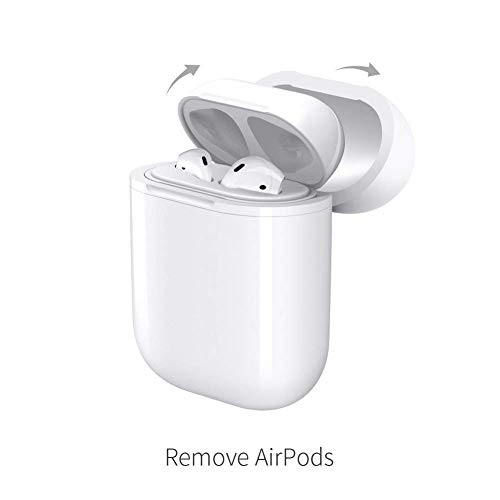 amzWOW Funda airpods y airpods 2 Auriculares Apple, Cubierta Protectora de Carga inalámbrica QI para Apple AirPods, Compatible con Cualquier Cargador inalámbrico Qi - Carga inalambrica (Blanco)