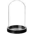 Atmosphera Créateur D'intérieur - Cloche "David" - Résine Et Verre - Noir Et Blanc - H21 Cm - 2