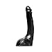 Produktbild All Black Realistischem Analdildo/Analplug mit Hoden - 32 cm Länge - Schwarz
