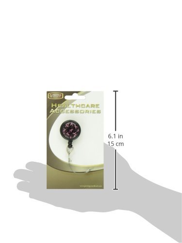 Ncd medical prestige medical s13 - Pr retracteze - pinza para tarjeta de identificaci  n con cuerda retr  ctil  dise  o lazo rosa sobre fondo negro