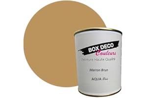 BOX DECO COULEURS Peinture bois intérieur extérieur à base d'acrylique aspect velours-satin Aqua Bois - 750ml, Marron Brun