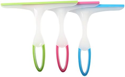 NEW POWER Window Squeegees,Rubber Glass Wiper Blades For Bath, Kitchen And Car-Red,Blue,Green Handle Each One.