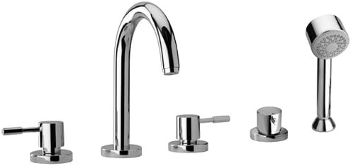 Jewel Faucets Two Lever Handle Roman Tub Faucet and Hand Shower (Chrome)