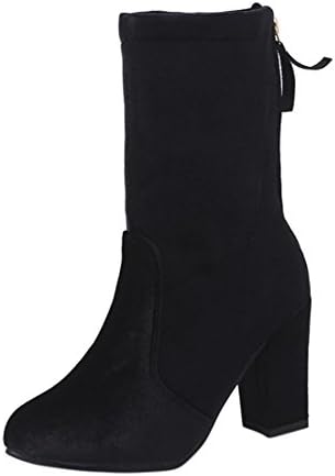 Womens Boots,Moonuy Ladies Girl Zip Buckle Faux Flock Warm Boots Fashion Small Fresh Feminine charm Ankle Boots High Heels Martin Shoes,Womens Shoes,Womens Ankle Boots (UK:7, Black)