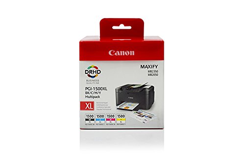 XL Original Canon 9182B004   PGI-1500XLCMYBK Kit d   conomie d encre  BK C M Y  capacit   1 x 34 7 ml   3 x 12 ml  pour Maxify MB 2050  MB 2350