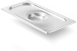 ‎HENDI HENDI Gastronorm Deckel, für Gastronormbehälter, Temperaturbeständig von -40° bis 300°C, Heissluftöfen-Kühl- und Tiefkühlschränken-Chafing Dishes-Bain Marie, Stapelbar, GN1/3, 325x176mm, Edelstahl