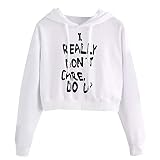 iHENGH Neujahrs Karnevalsaktion Damen Frühling Sommer Top Bluse Bequem Lässig Mode Frauen Womens Letters Langarm Kapuzenshirt Pullover Tops Bluse