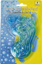 Anti-Rutsch-Pads Set - Vier Gummi-Füsse, Farbe blau (Badewanneneinlage/Duscheinlage)