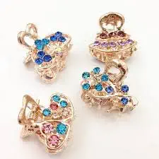 Temerity Multicolor Stones Small Metal Hair Clutches, Hair Clips Claw for Women Girls(Random Design)- 4 Pieces