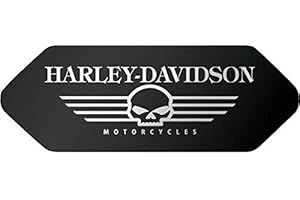 SUPER FABRIQUE Retroreflektierender Aufkleber kompatibel mit Shoei-Helm - Harley Davidson Totenkopf schwarz – vorne