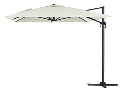 Viva Green 68252 Sun 4 Parasol Jardin Déporté Rectangulaire Aluminium Ecru 3 x 4 m