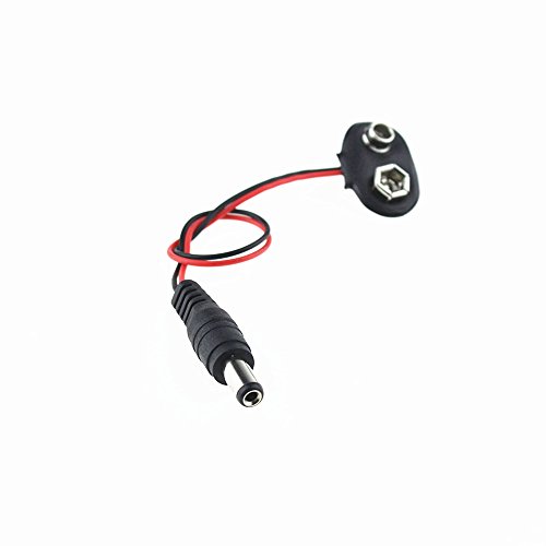 Zubehör Technikbastler 9 V Batterie Snap Stromkabel Clip Adapter Stecker 2,1x5,5mm