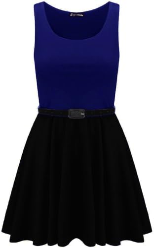 Fashion Star Womens Belted Flared Franki Party Skater Dress