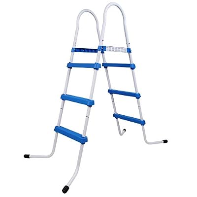 Blueborn PL90 Échelle de Piscine pour Piscine jusqu'à 90 cm de Hauteur Murale Blanc