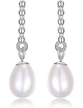 JewelryPalace Süßwasser Kultiviert 5-7mm weiß Perle Baumeln Ohrringe Ohränger 925 Sterling Silber
