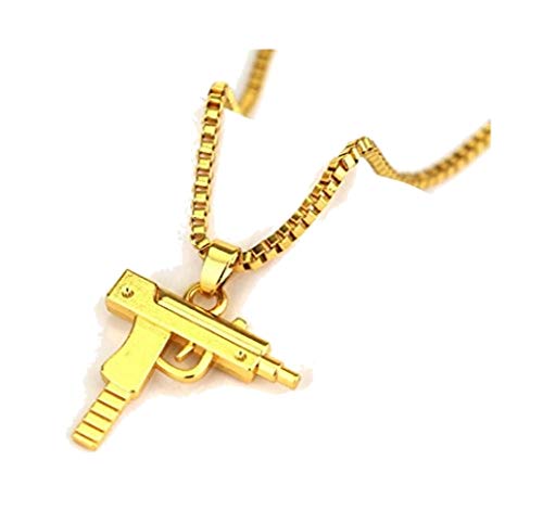 Macchia Goodies Hip Hop D7 - Collar (50 cm, Grabado con Letra Pistola)