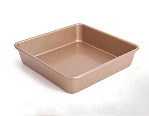 Gold 8 Pulgadas Sólido Inferior Sartén Antiadherente Moldeo Pan Torta,23.8*23.8*5.2cm