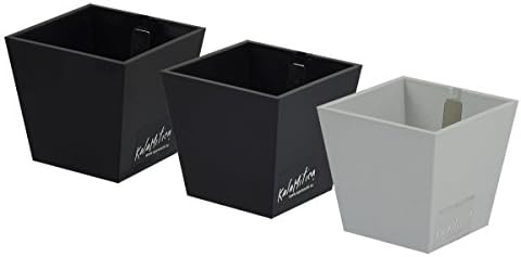 KalaMitica 6 cm Diameter Pyramid Magnetic Pots - Black/Grey (Set of 3)