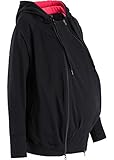 umstandsjacke softshell  Umstands-Sweatjacke Schwangere Sweatshirtjacke mit Babytasche schwarz (40/42)