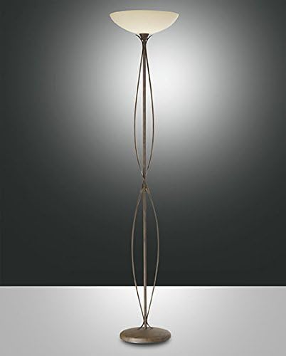 Fabas Luce Stehleuchte Quebec E27 1x 75W Metall und zentrifugiertes Glas scavo dunkel rostfarbig IP20 - Made in Italy