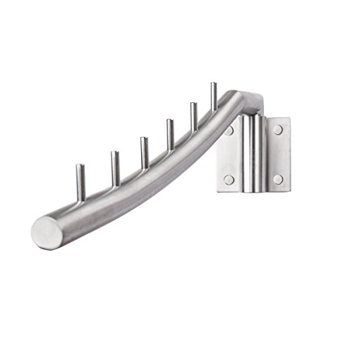 IMEEA® 12.6inch Gebürstete SUS304 Edelstahl - Wandkleiderlüfter Kann mit 6 Haken Schwingen (1-Stück)