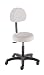 Produktbild Rollhocker Arbeitshocker mit Lehne, Rundsitz + Rücken gepolstert, Gasfeder Sitzhöhe ca. 46-59cm, Rollen/Bodengleiter:weiche Radbandage;Polsterdekor:Dekor offwhite