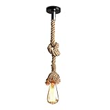 * LUZ DE CUERDA DEL HEMP * Esta fantástica lámpara de techo de cuerda tiene una longitud de 2 metros, hecha de cuerda de cáñamo, la lámpara colgante se ve muy especial y clásica, lista para que puedas atar cualquier nudo que desees.