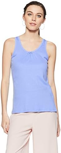 Jockey Womens Round Neck Solid Lace Back Tank Top