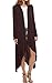 Produktbild Swallowuk Damen Mantel Herbst Langarm Open Cape Casual Bluse Kimono Jacke Strickjacke Cardigan Jacken Oberbekleidung (XXL, Braun)