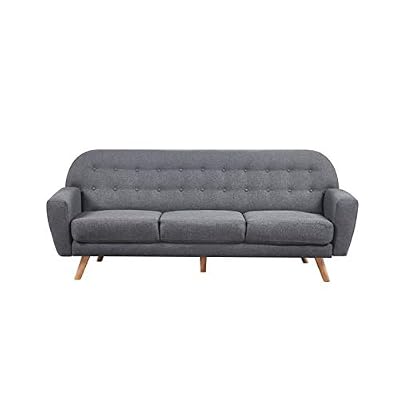 Générique Teodor canapé Droit Convertible 3 Places - Tissu Gris Anthracite - scandinave - l 212 x p 93 cm