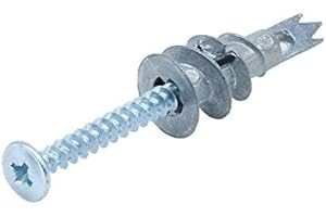 SEQUAL® Metal Driva Plasterboard Fixings & Screws (Pack of 50), Metal Self Drilling Plasterboard Fixings Raw Plugs Cavity Wall