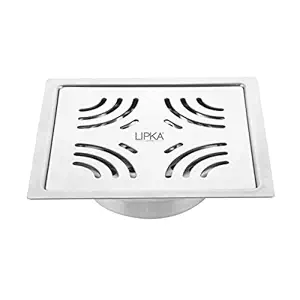 LIPKA Exclusive Perple Flat Cut Square Floor Drain |304-GradeStainless Steel |5 x 5 inches| with Cockroach Trap/Jali |